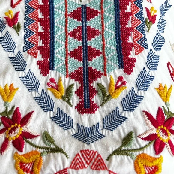 Johnny Was Embroidered White Sleeveless Tunic Tank  XS‎ - Picture 10 of 10